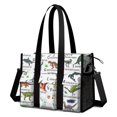 thumbnail image 1 of Teacher Tote Bag,Colorful Dinosaurs Alphabet Pattern Teacher Utility Tote Bag,Large Work Tote Bags for Women with Multiple Pockets,Top Zipper Closure,13.8x10.6x6.7 Inch, 1 of 5