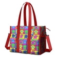 thumbnail image 1 of Teacher Tote Bag,Colorful Dog Paw Footprint Teacher Utility Tote Bag,Large Work Tote Bags for Women with Multiple Pockets,Top Zipper Closure,13.8x10.6x6.7 Inch, 1 of 5