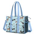 thumbnail image 1 of Teacher Tote Bag,Dachshund Footprint Bone Teacher Utility Tote Bag,Large Work Tote Bags for Women with Multiple Pockets,Top Zipper Closure,13.8x10.6x6.7 Inch, 1 of 5