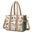 thumbnail image 1 of Teacher Tote Bag,Dachshunds on the Beach Teacher Utility Tote Bag,Large Work Tote Bags for Women with Multiple Pockets,Top Zipper Closure,13.8x10.6x6.7 Inch, 1 of 5