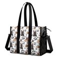 thumbnail image 1 of Teacher Tote Bag,French Bulldog Footprint Teacher Utility Tote Bag,Large Work Tote Bags for Women with Multiple Pockets,Top Zipper Closure,13.8x10.6x6.7 Inch, 1 of 5