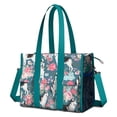 thumbnail image 1 of Teacher Tote Bag,Husky Dog Flower Floral Teacher Utility Tote Bag,Large Work Tote Bags for Women with Multiple Pockets,Top Zipper Closure,13.8x10.6x6.7 Inch, 1 of 5