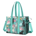 thumbnail image 1 of Teacher Tote Bag,Labrador Dogs with Pioneer Flower Teacher Utility Tote Bag,Large Work Tote Bags for Women with Multiple Pockets,Top Zipper Closure,13.8x10.6x6.7 Inch, 1 of 5