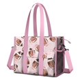 thumbnail image 1 of Teacher Tote Bag,Pink Footballs with Bows Pattern Teacher Utility Tote Bag,Large Work Tote Bags for Women with Multiple Pockets,Top Zipper Closure,13.8x10.6x6.7 Inch, 1 of 5