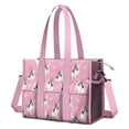 thumbnail image 1 of Teacher Tote Bag,Pink French Bulldog Love Heart Teacher Utility Tote Bag,Large Work Tote Bags for Women with Multiple Pockets,Top Zipper Closure,13.8x10.6x6.7 Inch, 1 of 5