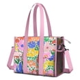 thumbnail image 1 of Teacher Tote Bag,Pioneer Flower Floral Print Pattern Teacher Utility Tote Bag,Large Work Tote Bags for Women with Multiple Pockets,Top Zipper Closure,13.8x10.6x6.7 Inch, 1 of 5