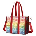 thumbnail image 1 of Teacher Tote Bag,Pioneer Flower Floral Print Pattern Teacher Utility Tote Bag,Large Work Tote Bags for Women with Multiple Pockets,Top Zipper Closure,13.8x10.6x6.7 Inch, 1 of 1