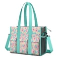thumbnail image 1 of Teacher Tote Bag,Pioneer Flower Floral Print Pattern Teacher Utility Tote Bag,Large Work Tote Bags for Women with Multiple Pockets,Top Zipper Closure,13.8x10.6x6.7 Inch, 1 of 5