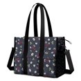 thumbnail image 1 of Teacher Tote Bag,Pioneer Flower Floral Print Pattern Teacher Utility Tote Bag,Large Work Tote Bags for Women with Multiple Pockets,Top Zipper Closure,13.8x10.6x6.7 Inch, 1 of 5