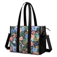 thumbnail image 1 of Teacher Tote Bag,Pioneer Flower Floral Print Pattern Teacher Utility Tote Bag,Large Work Tote Bags for Women with Multiple Pockets,Top Zipper Closure,13.8x10.6x6.7 Inch, 1 of 5