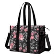 thumbnail image 1 of Teacher Tote Bag,Pioneer Flower Floral Print Pattern Teacher Utility Tote Bag,Large Work Tote Bags for Women with Multiple Pockets,Top Zipper Closure,13.8x10.6x6.7 Inch, 1 of 5