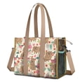 thumbnail image 1 of Teacher Tote Bag,Pomeranian Dogs and Pioneer Flower Teacher Utility Tote Bag,Large Work Tote Bags for Women with Multiple Pockets,Top Zipper Closure,13.8x10.6x6.7 Inch, 1 of 5