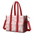 thumbnail image 1 of Teacher Tote Bag,Red Baseball Terms Pattern Teacher Utility Tote Bag,Large Work Tote Bags for Women with Multiple Pockets,Top Zipper Closure,13.8x10.6x6.7 Inch, 1 of 5