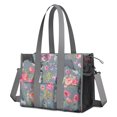 thumbnail image 1 of Teacher Tote Bag,Schnauzer and Pioneer Flower Teacher Utility Tote Bag,Large Work Tote Bags for Women with Multiple Pockets,Top Zipper Closure,13.8x10.6x6.7 Inch, 1 of 5