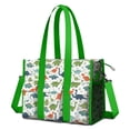 thumbnail image 1 of Teacher Tote Bag,White Colorful Dinosaurs Pattern Teacher Utility Tote Bag,Large Work Tote Bags for Women with Multiple Pockets,Top Zipper Closure,13.8x10.6x6.7 Inch, 1 of 5