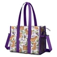 thumbnail image 1 of Teacher Tote Bag,Yorkie Dog and Flower Florals Teacher Utility Tote Bag,Large Work Tote Bags for Women with Multiple Pockets,Top Zipper Closure,13.8x10.6x6.7 Inch, 1 of 5