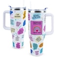 thumbnail image 1 of Teacher Tumbler 40 oz Tumbler with Handle and Straw Lid Leak Proof - Best Teacher Ever Coffee Mug Insulated for Hot Cold Iced Drink - Mother''s Day Teacher Gifts for Women Birthday Appreciation Cup, 1 of 5