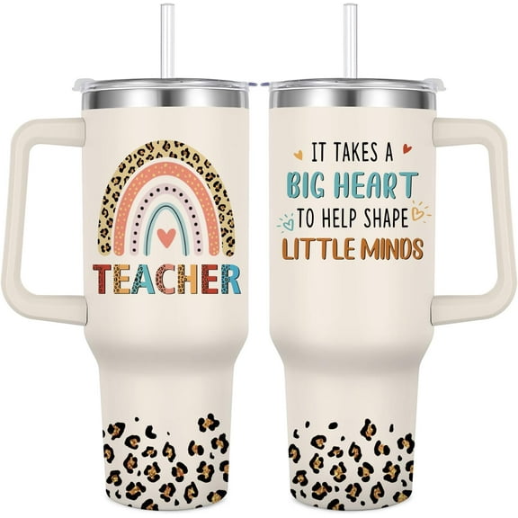 Teacher Tumbler Appreciation Present -Teacher Water Bottle 40 Oz-Thank You Present for Women Teachers, Back To School, Birthday, Retirement
