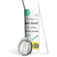 thumbnail image 1 of Teacher Tumbler,It Takes a Big Heart to Shape Little Minds Skinny Vacuum Insulated Tumbler With Straw,Teacher Mother Day Christmas Birthday Gifts for Women, 1 of 5