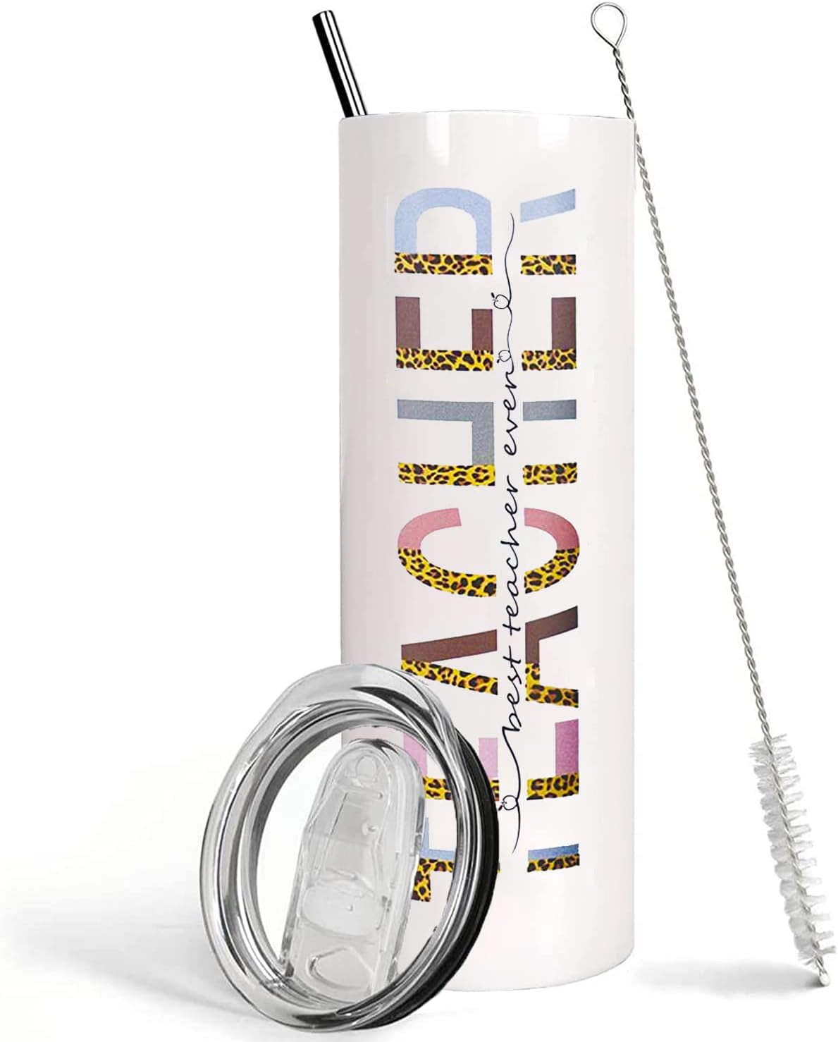 Teacher Tumbler with Lid and Straw Best Teacher Ever Mug Cup Teacher