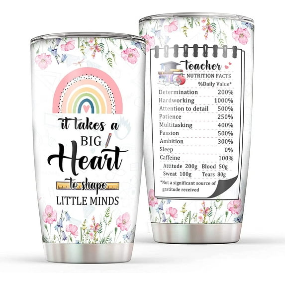 Teacher Tumbler Teacher Gifts for Women 20 Oz Double Wall Stainless Steel Travel Tumbler, Coffee Cup Outdoor Teacher Appreciation Gifts Teacher Coffee Mug Gifts for Teachers from Students on Birthday