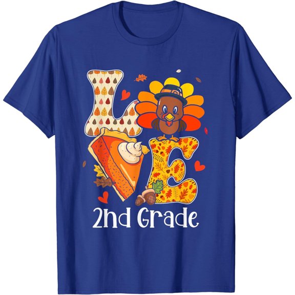 Teacher Turkey Thanksgiving Day Love 2nd Grade Teache Unisex T-Shirt
