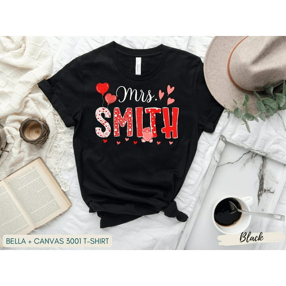 Teacher Valentine Shirt, Personalized Name Teacher Sweatshirt, Valentines Elementary Teacher T-Shirt, School Valentine Day Gifts for Teacher