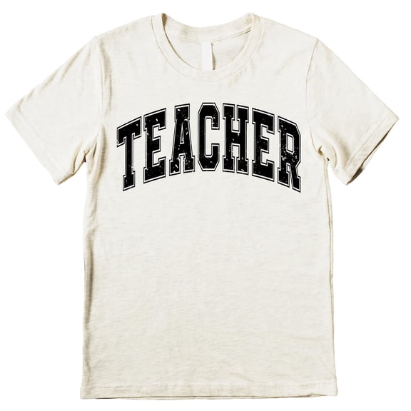 Teacher Varsity T-Shirt for Back to School for Men and Women 1st Day of School Shirt Natural Heather Shirt Adult Large