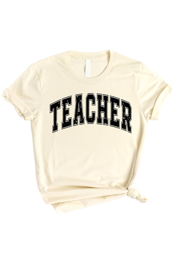 Teacher Varsity T-Shirt for Back to School for Men and Women 1st Day of School Shirt Natural Shirt Adult Small