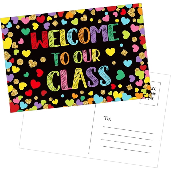 Teacher Welcome Postcards For Students - Back To School Postcards for Students from Teacher - Welcome To My Class Postcards Kindergarten Elementary School Supplies