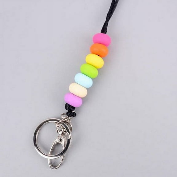 Teacher lanyards for id badges and keys, Cute Silicone beaded lanyard for women Nurse Employees Students