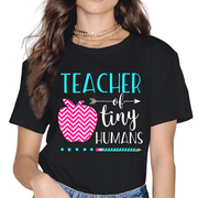 Teacher of Tiny Humans Preschool Pre K Kindergarten Teacher T-Shirt Black X