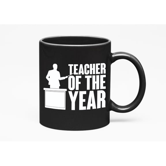 Teacher of the Year, Award for Teachers, Black 11oz Ceramic Mug