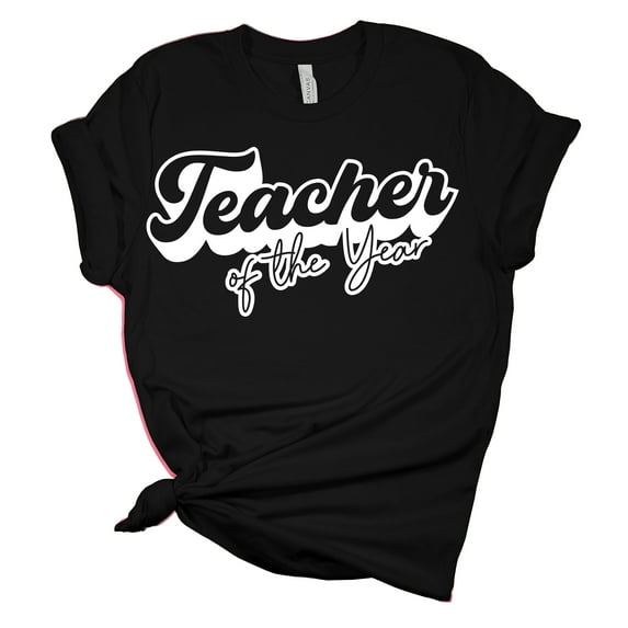 Teacher of the Year Teacher Appreciation Ladies Short Sleeve T-shirt Graphic Tee Graphic Tee-Black-xxl
