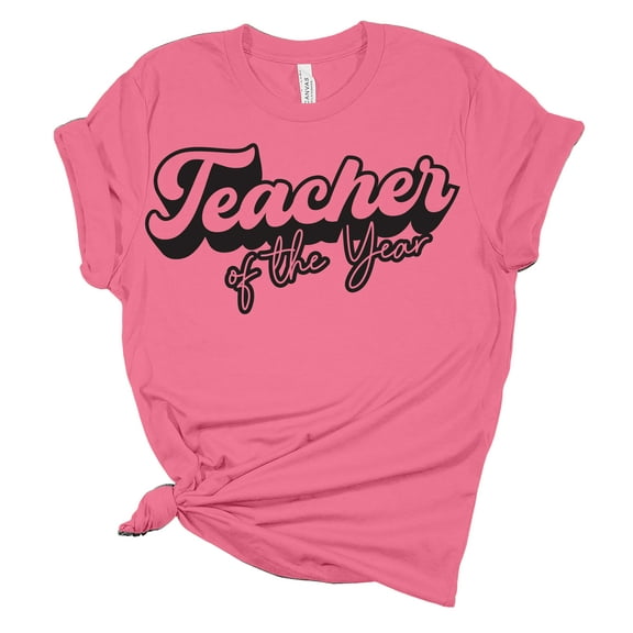 Teacher of the Year Teacher Appreciation Ladies Short Sleeve T-shirt Graphic Tee Graphic Tee-Pink-xxxl