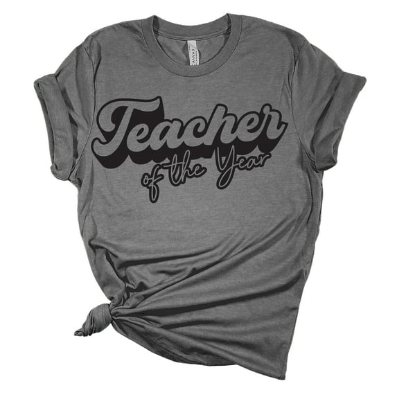 Teacher of the Year Teacher Appreciation Ladies Short Sleeve T-shirt Graphic Tee Graphic Tee-Sports Grey-medium