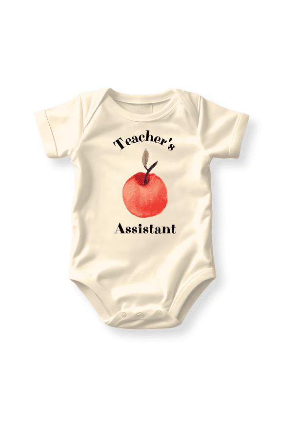 Teacher's Assistant Apple Baby Bodysuit, Newborn Outfit, Baby Clothes, Gift&nbsp;for&nbsp;Children 18m Natural