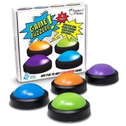Teachers Choice 4 pack Game Buzzers with 4 Unique Loud Sounds for Trivia Games, Family Feud, Jeopardy, Spelling Bees & Classroom Competitions