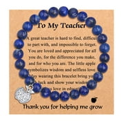 YSEINBH Teacher's Day Gifts Natural Stone WIth Diamond Pendant Bracelets Appreciation Gifts For Teacher Jewelry Wristband