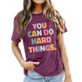 thumbnail image 1 of Teacher's Day Women's Casual Letter Printed T Shirt School Season Motivational Crewneck Tee Versatile Top, 1 of 4
