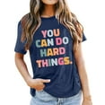 thumbnail image 1 of Teacher's Day Women's Casual Letter Printed T Shirt School Season Motivational Crewneck Tee Versatile Top, 1 of 4