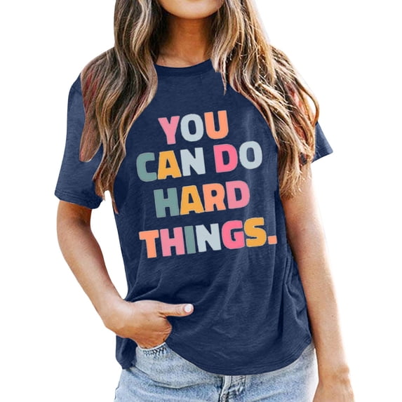 Teacher's Day Women's Casual Letter Printed T Shirt School Season Motivational Crewneck Tee Versatile Top