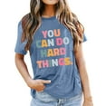 thumbnail image 1 of Teacher's Day Women's Casual Letter Printed T Shirt School Season Motivational Crewneck Tee Versatile Top, 1 of 4