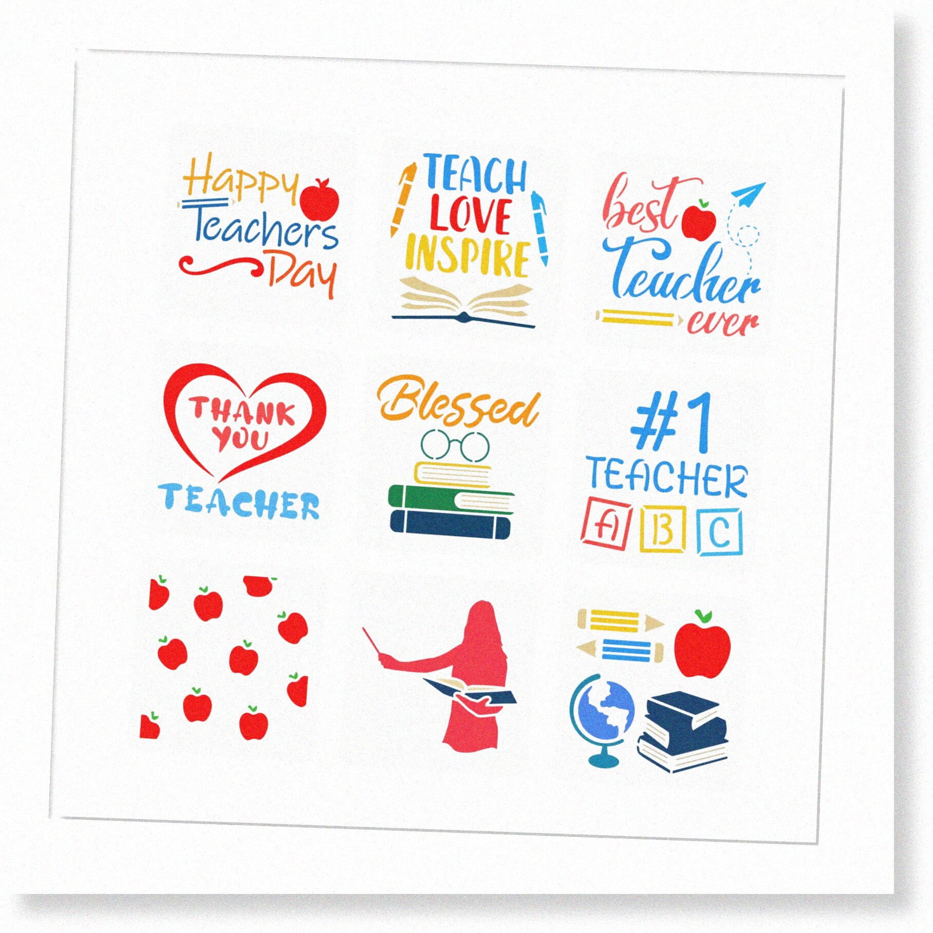 Teacher's Delight: 9-Piece Happy Teachers Day Decoration Kit - Reusable ...