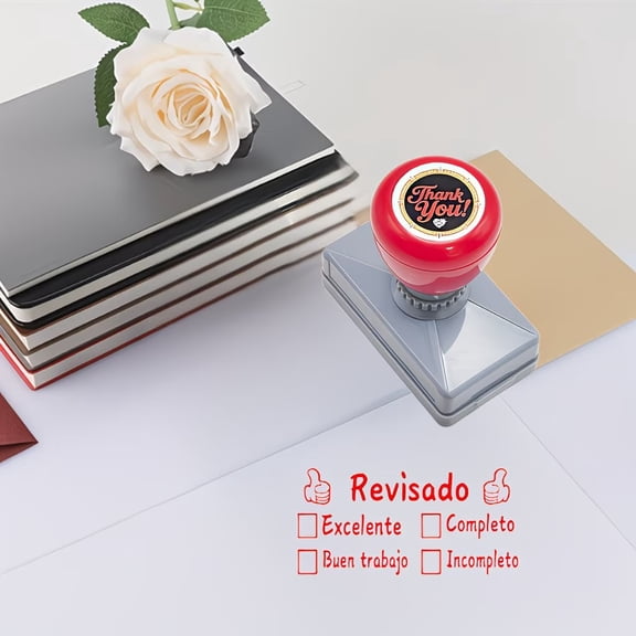 Teacher's Feedback Stamp for Learning Progress | Automatic Ink Dispensing | Clear Imprint | Unique Design | Essential Educational Tool