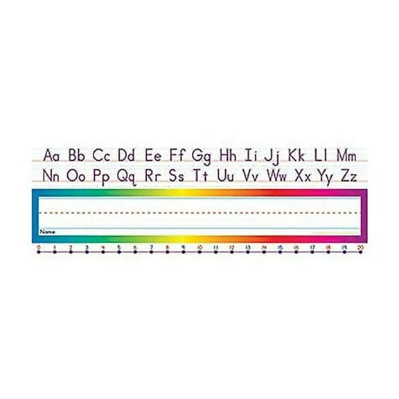 Teacher's Friend Scholastic Alphabet-Number Line Standard Name Plates 4" x 12" 36/Set (TF-1528)