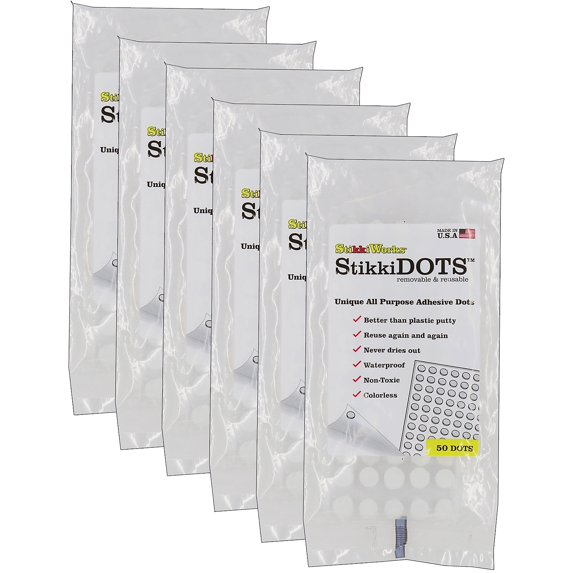 Teacher's Friend StikkiWorks StikkiWax Removable Glue Dots 50 Dots/Pack 6/Pack (STK02050) STK02050-6