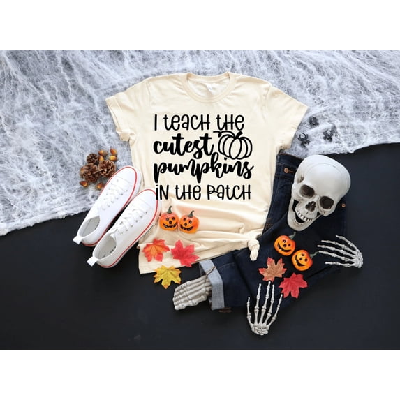 Teacher's Halloween Shirt, I Teach The Cutest Pumpkins in the Patch Halloween T-Shirt
