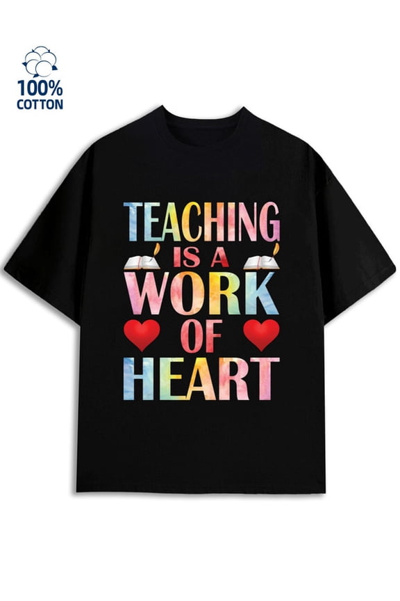 Teacher's Heart men lover black Soft and comfortable grey interesting Fashion Unisex Shirt Short Sleeve tshirts Funny Unisex Shirt Printed tshirts