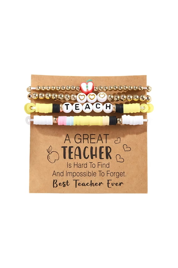 Teacher's Jewelry, Colorful Soft Ceramic Bracelets-Graduation Gift for Teachers-4pcs